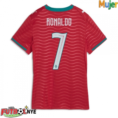 Camiseta Portugal Cristiano Ronaldo #7 Primera Equipación para mujer Mundial 2026 manga corta